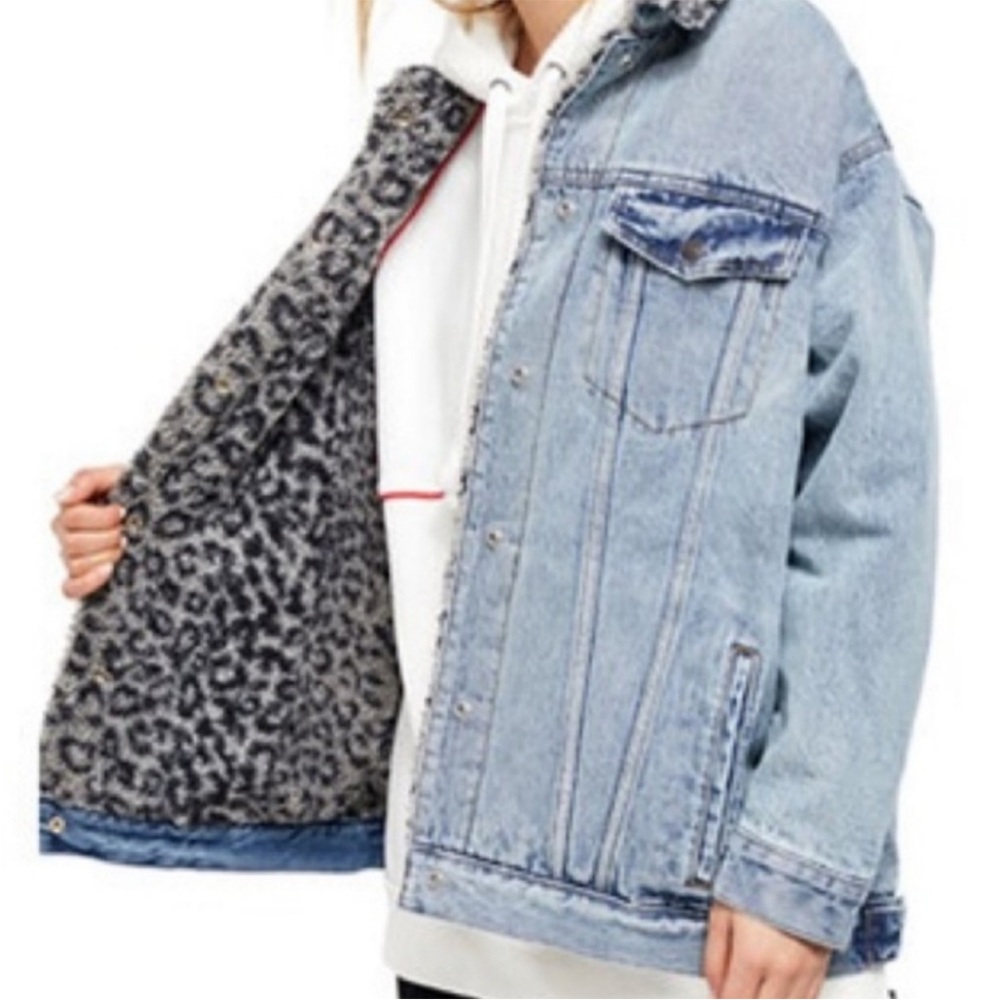 We The Free Sherpa Lined Leopard Print Jacket